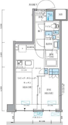 パークアクシス品川シーサイド(1LDK/2階)の間取り写真