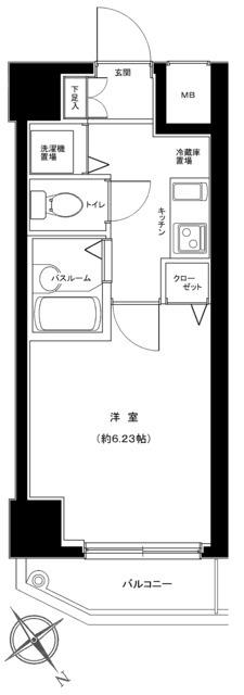 グランフォースときわ台(1K/7階)の間取り写真