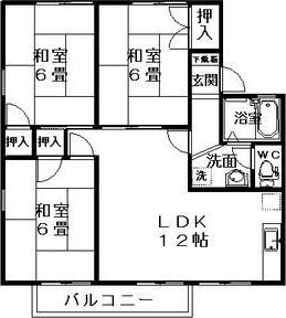 アパルトマン竜美台1(3LDK/1階)の間取り写真