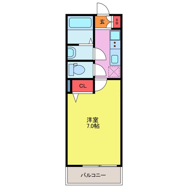 FILLE FLATS 坂戸末広町(1K/2階)の間取り写真