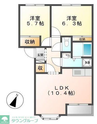 プランドール(2LDK/2階)の間取り写真