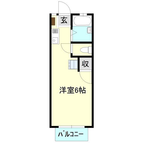 ミューズミサワA棟(ワンルーム/1階)の間取り写真