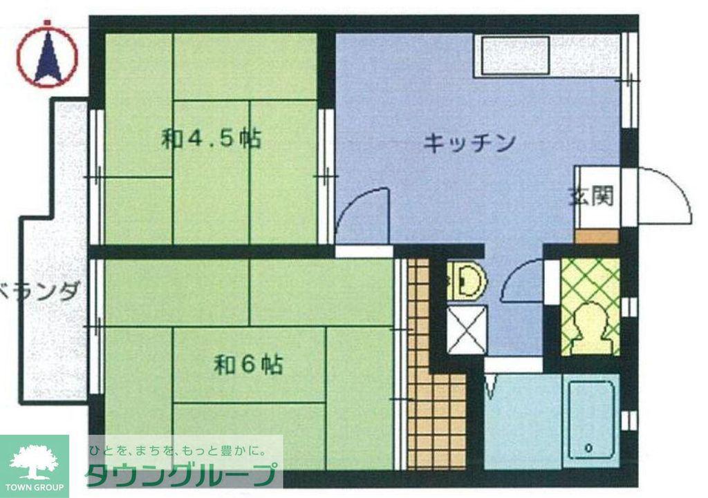栗原ハイツ(2DK/1階)の間取り写真