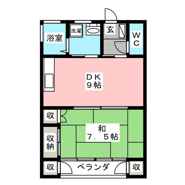 マンション日本ライン(1DK/3階)の間取り写真