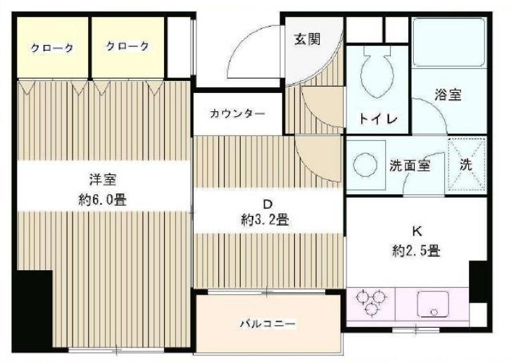 四ッ谷HOUSE(1DK/2階)の間取り写真