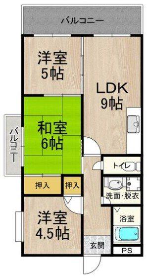 カーサフィオーレ弐番館(3LDK/4階)の間取り写真