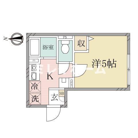 LILAS TERRACE西糀谷(1K/2階)の間取り写真