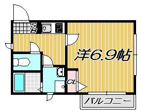 シエル・シュヴァリエ(1K/3階)の間取り写真