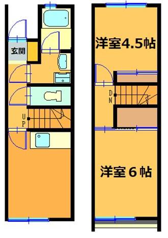 モンパレス羽鳥第一2号棟(2DK/1階)の間取り写真