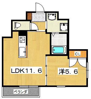 へーベルメゾン朝日丘(1LDK/1階)の間取り写真