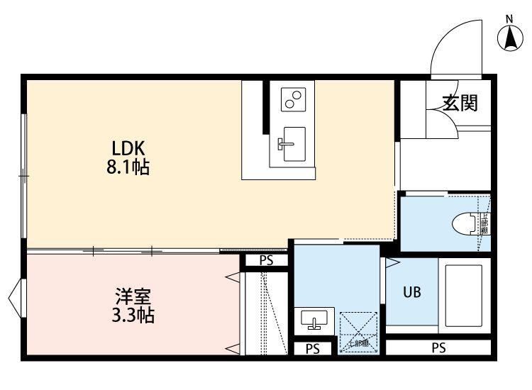 ROBOT HOME 東綾瀬(1LDK/2階)の間取り写真