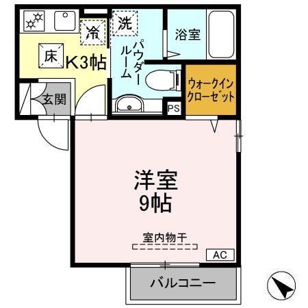 グレイス鎌倉C(1K/1階)の間取り写真
