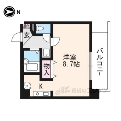 プレサンス京都御所西(1K/5階)の間取り写真