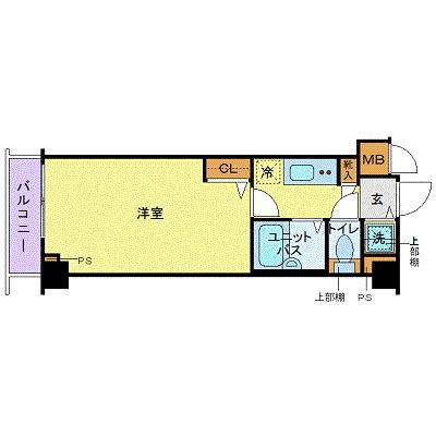 トーシンフェニックス日本橋兜町参(1K/4階)の間取り写真