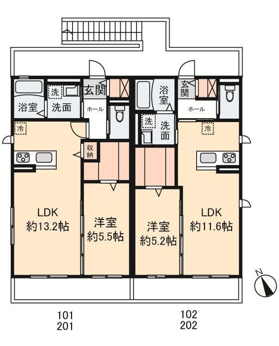 カメリアコート(1LDK/1階)の間取り写真