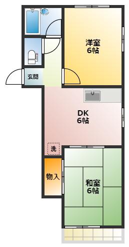 ヴェルデ小金井(2DK/2階)の間取り写真
