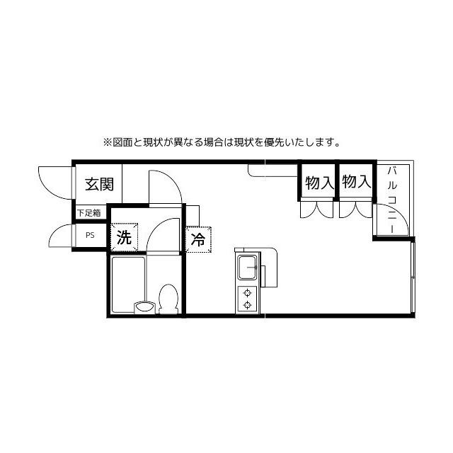 清里マンション五福(ワンルーム/3階)の間取り写真