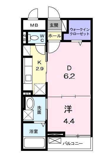 サクセス あざみ野南(1DK/1階)の間取り写真