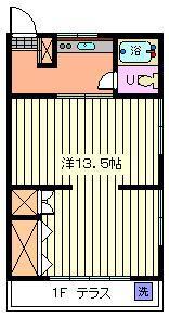 コーポ谷口(1K/1階)の間取り写真