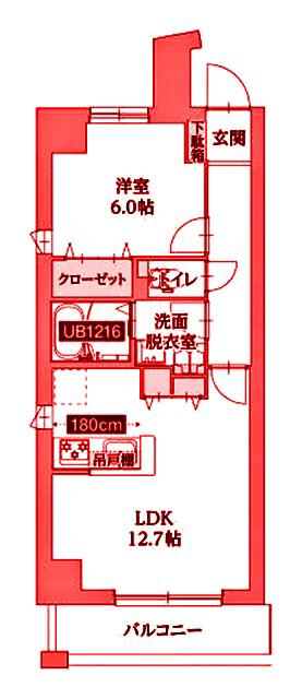 ラ・コリーヌ日吉(1LDK/1階)の間取り写真