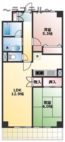 フォンターナ秋津(2LDK/3階)の間取り写真
