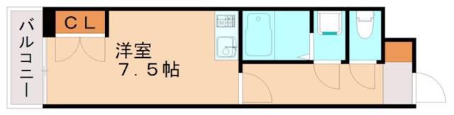 博多Vビル(ワンルーム/2階)の間取り写真