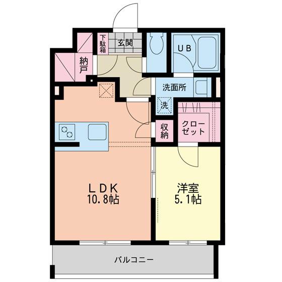 レゴリス成城II(1LDK/1階)の間取り写真