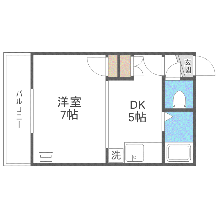 ルミエール東札幌(1DK/4階)の間取り写真