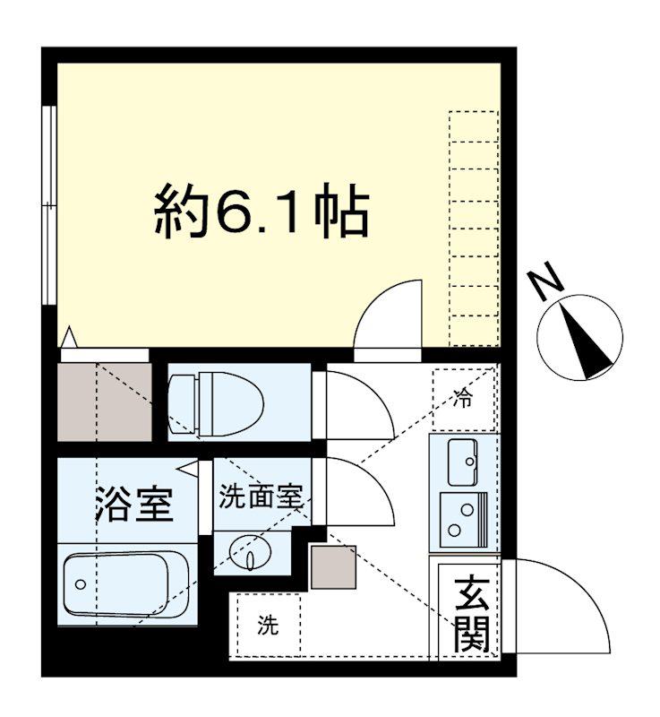 アザーレ・ルクス矢部(1K/1階)の間取り写真