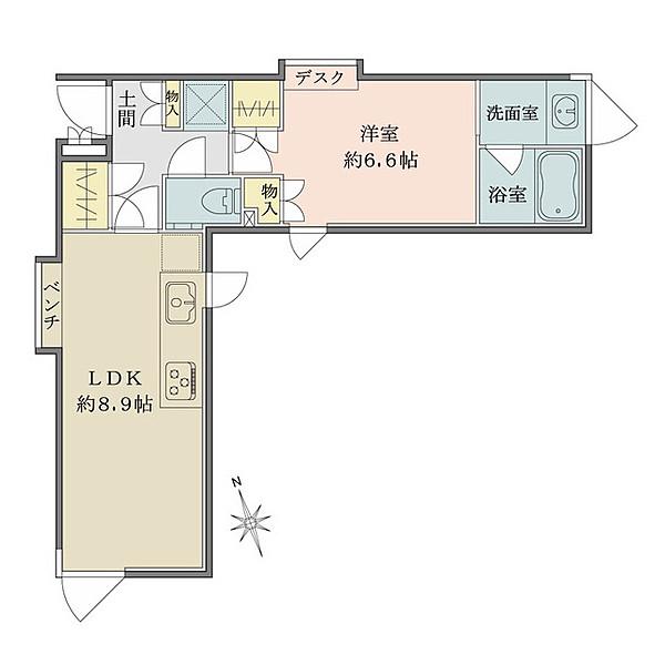 SOLANA TAKANAWADAI ソラーナ高輪台(1LDK/3階)の間取り写真