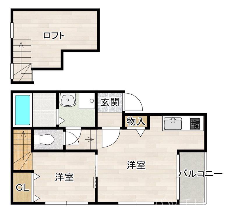 リッツハウス箱崎(1LDK/1階)の間取り写真