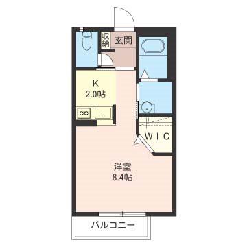 チェルシーハイツII(1K/1階)の間取り写真