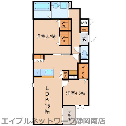 EMINENCEEEST(2LDK/1階)の間取り写真