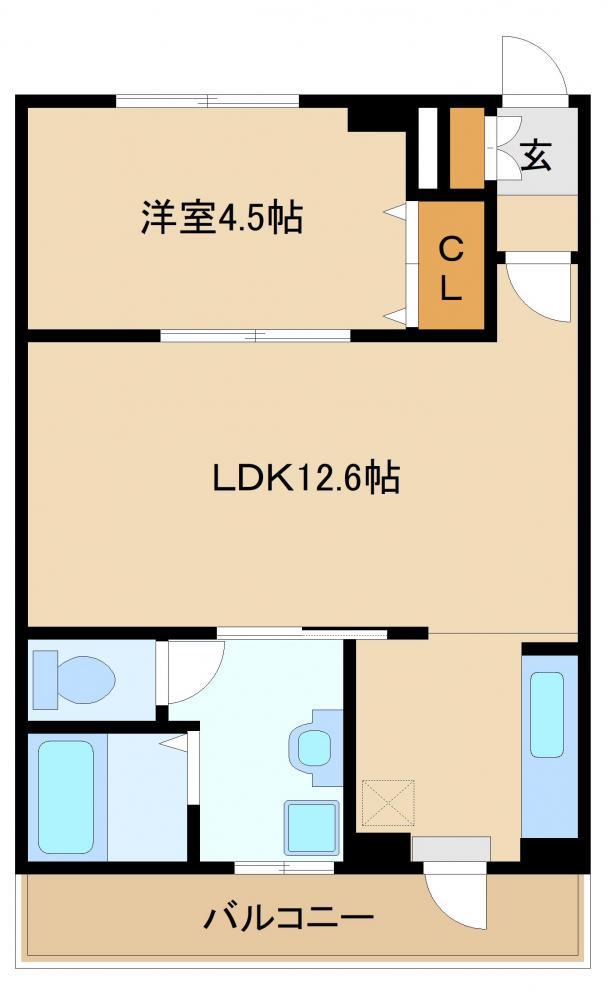 メープル本橋ビル3番館(1LDK/2階)の間取り写真