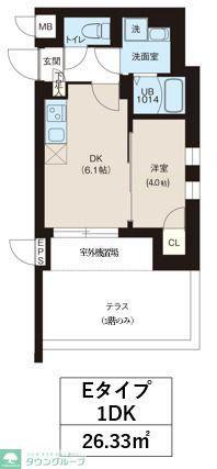 サウス・HILL宮崎台(1DK/3階)の間取り写真