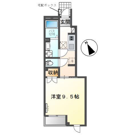 水口町新城アパート2(1K/1階)の間取り写真