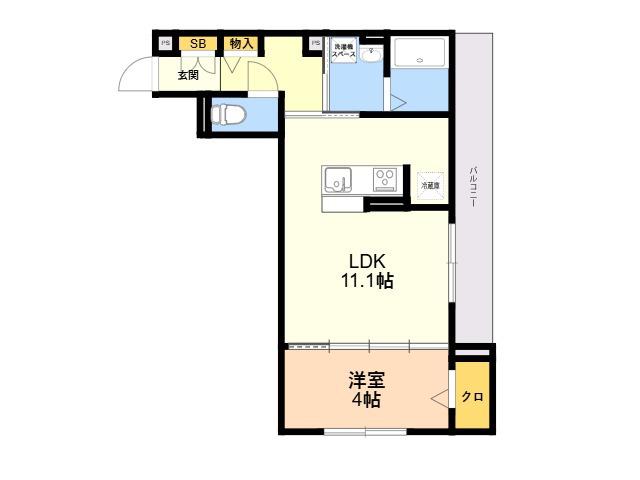 D-RESIDENCE諸岡(1LDK/3階)の間取り写真