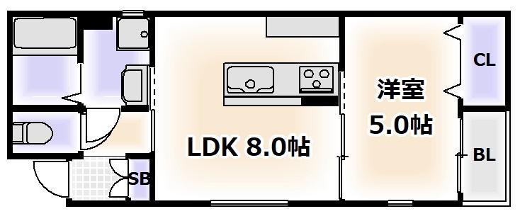 CYS ABENO イースト(1LDK/3階)の間取り写真