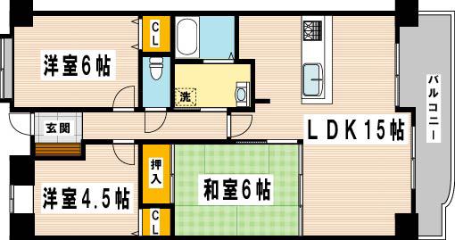 ホワイトキャッスル諏訪(3LDK/3階)の間取り写真