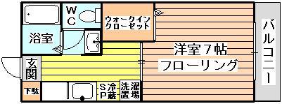 ワイズ・フォートレス(1K/2階)の間取り写真