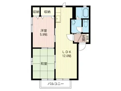 メゾンフォーレスト B棟(2LDK/2階)の間取り写真