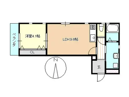 サンライズ橿原神宮前(1LDK/3階)の間取り写真