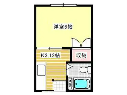 M/FOUR(1K/2階)の間取り写真