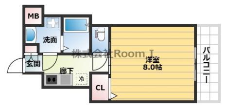 S-RESIDENCE谷町五丁目(1K/6階)の間取り写真