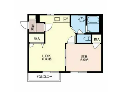 フレグランス石井(1LDK/1階)の間取り写真