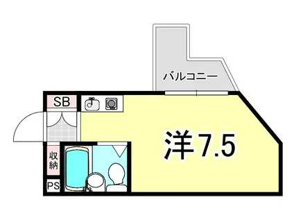 プチ・グレイス5番館(ワンルーム/2階)の間取り写真
