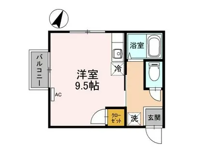 コーポラス鶴(ワンルーム/1階)の間取り写真