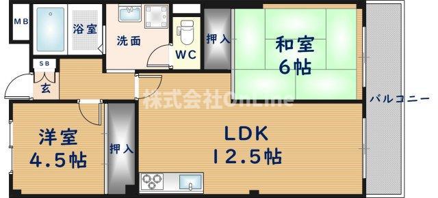 ニードハイツ(2LDK/3階)の間取り写真