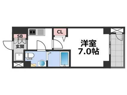 ワールドアイ大阪城イーストアドバンス(1K/8階)の間取り写真