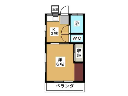 光ハイツ(1K/2階)の間取り写真